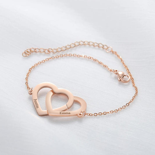 Personalized Engraved Heart Name Bracelet